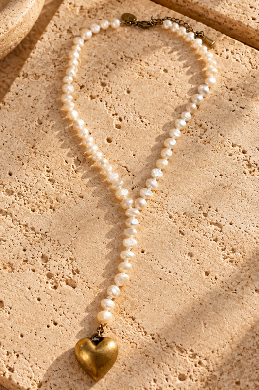 Bubble Heart Pearl Necklace