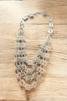 Silver Square Layered Necklace