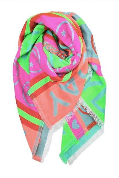 Neon Smiley Scarf