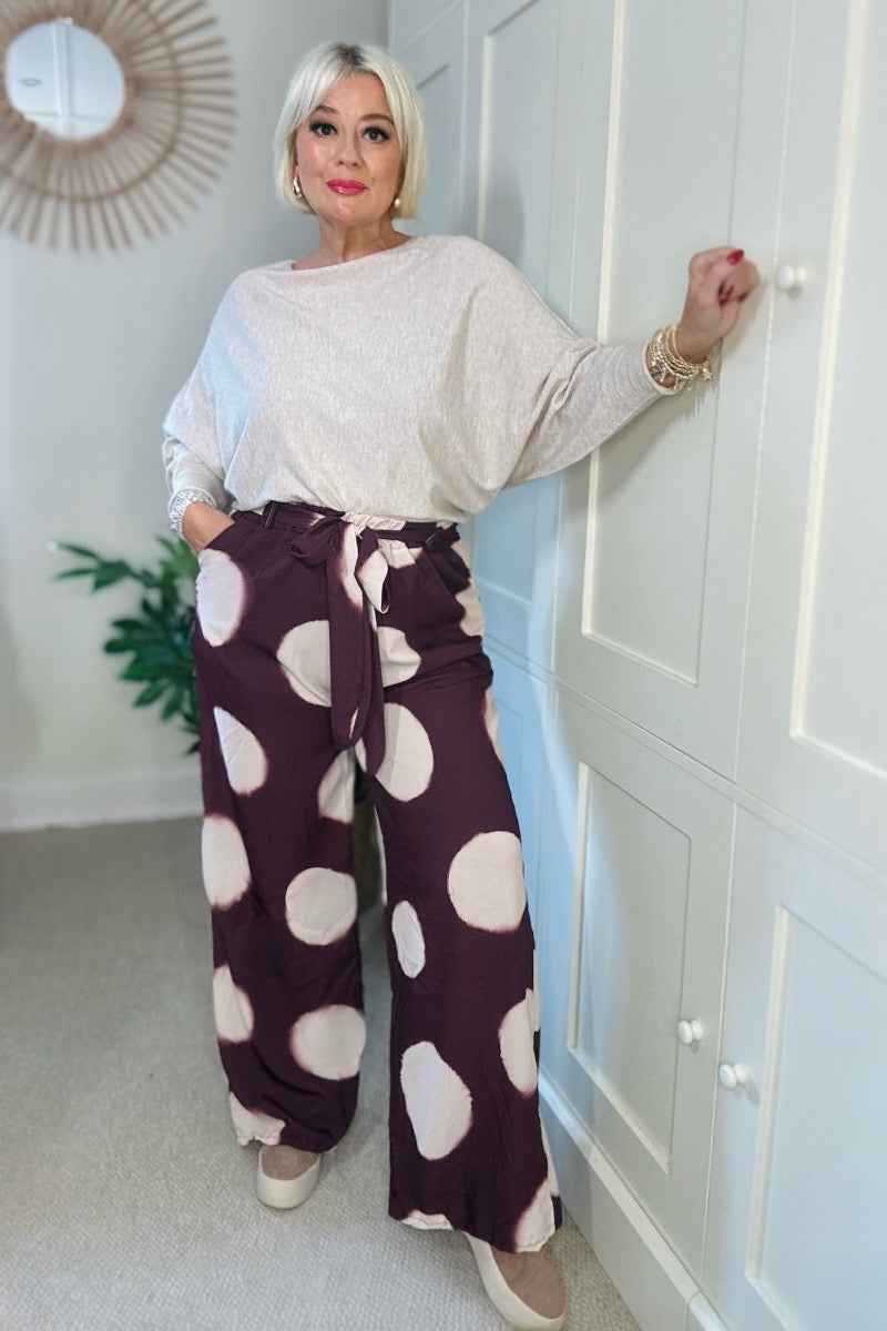 Lily Spot Wide Leg Trousers