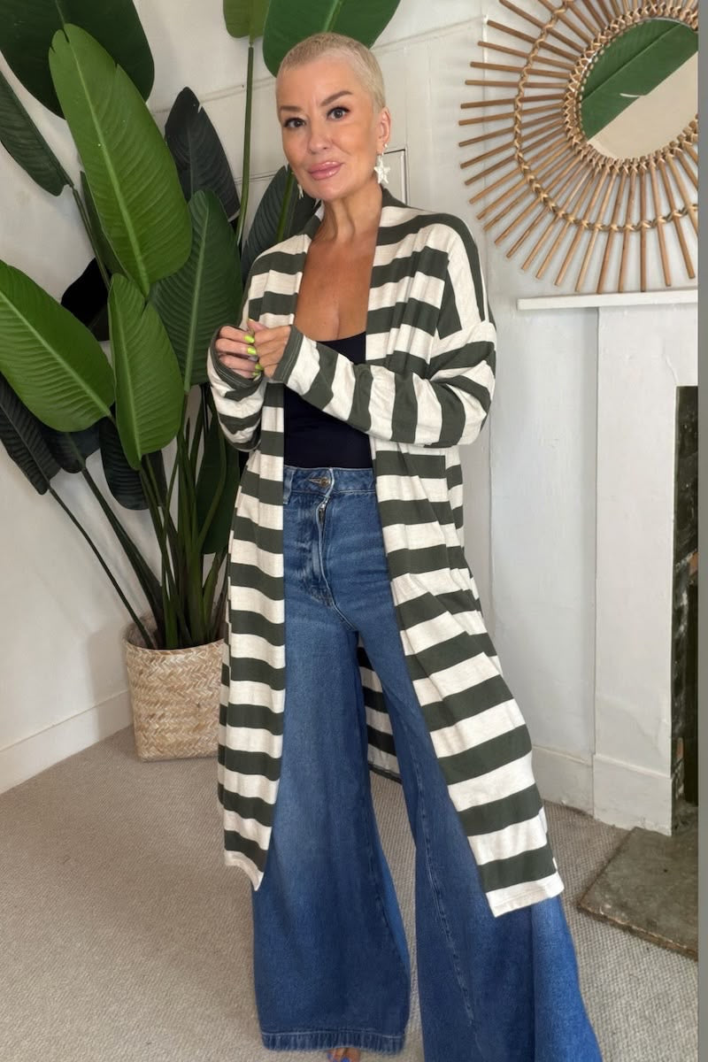 Billie Stripe Longline Cardigan