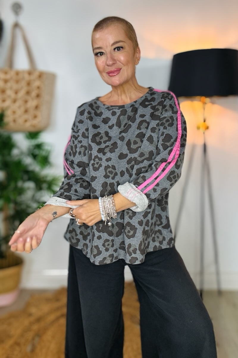 Naomi Leopard Print Sweatshirt