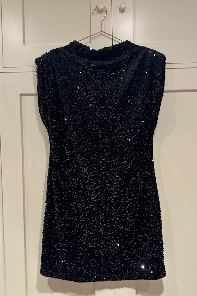 Layla Velvet Sequin Tunic - Black