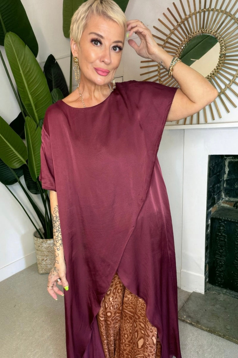The Sienna Satin Drape Tunic