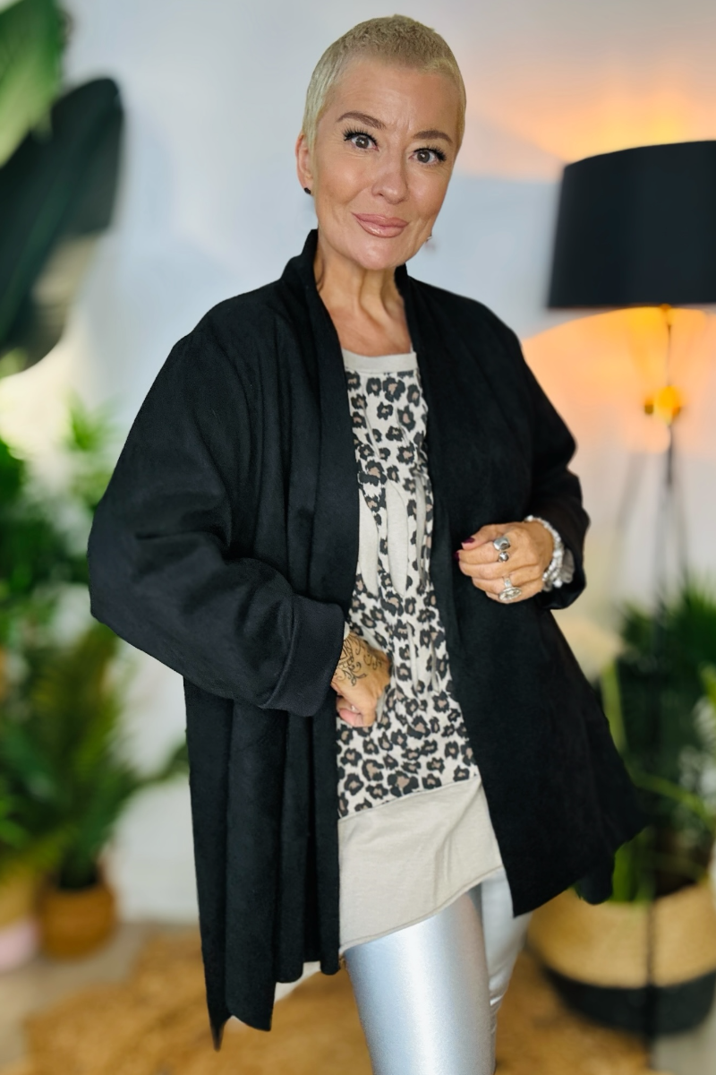 Beth Longline Faux Suede Jacket