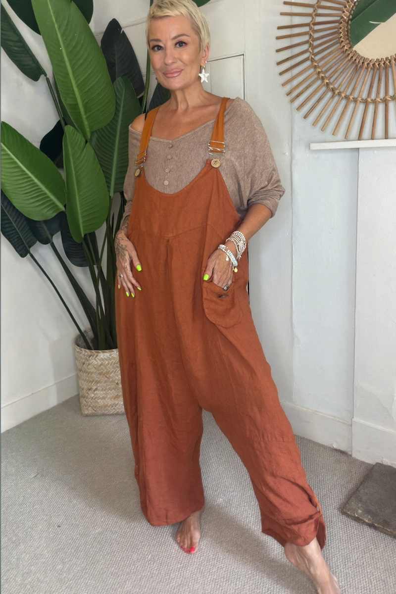 Jamie Linen Dungarees