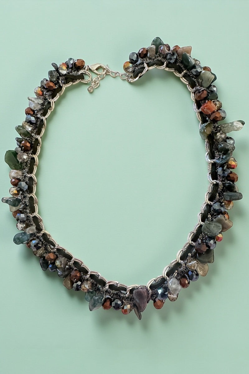 Sabina Stone Necklace - Green Mix