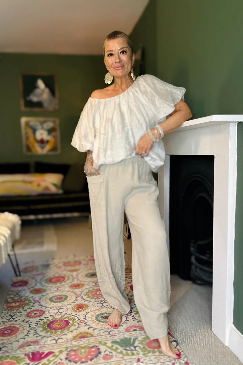 Cotton Waffle Brooke Balloon Pants