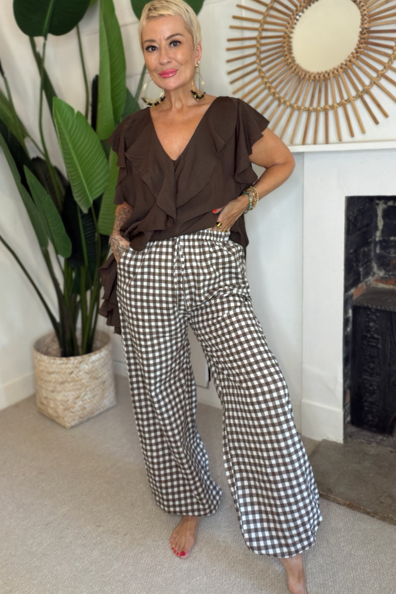 Gingham Balloon Trousers