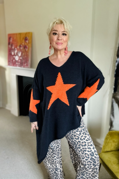 Amber Asymmetric Star Jumper