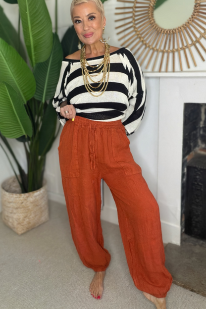 Cuffed Linen Trousers