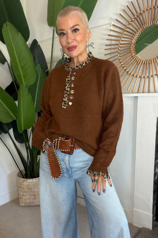 Leopard Collar Knit