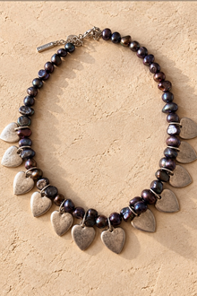 Storm Pearl Multi-Heart Necklace