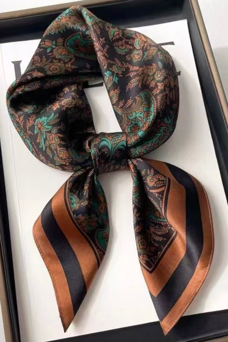 Vintage Paisley Square Silk Touch Scarf