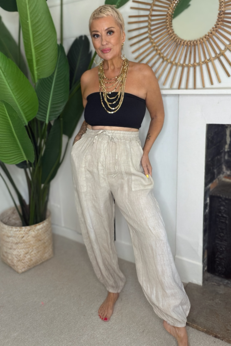 Cuffed Linen Trousers