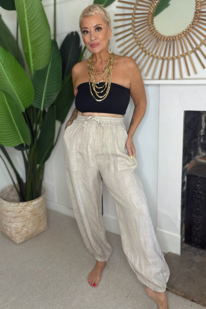 Cuffed Linen Trousers