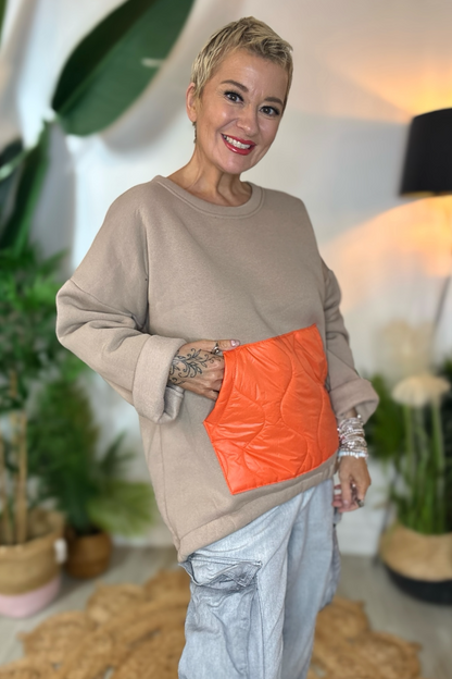 Quilted Pocket Sweat Top