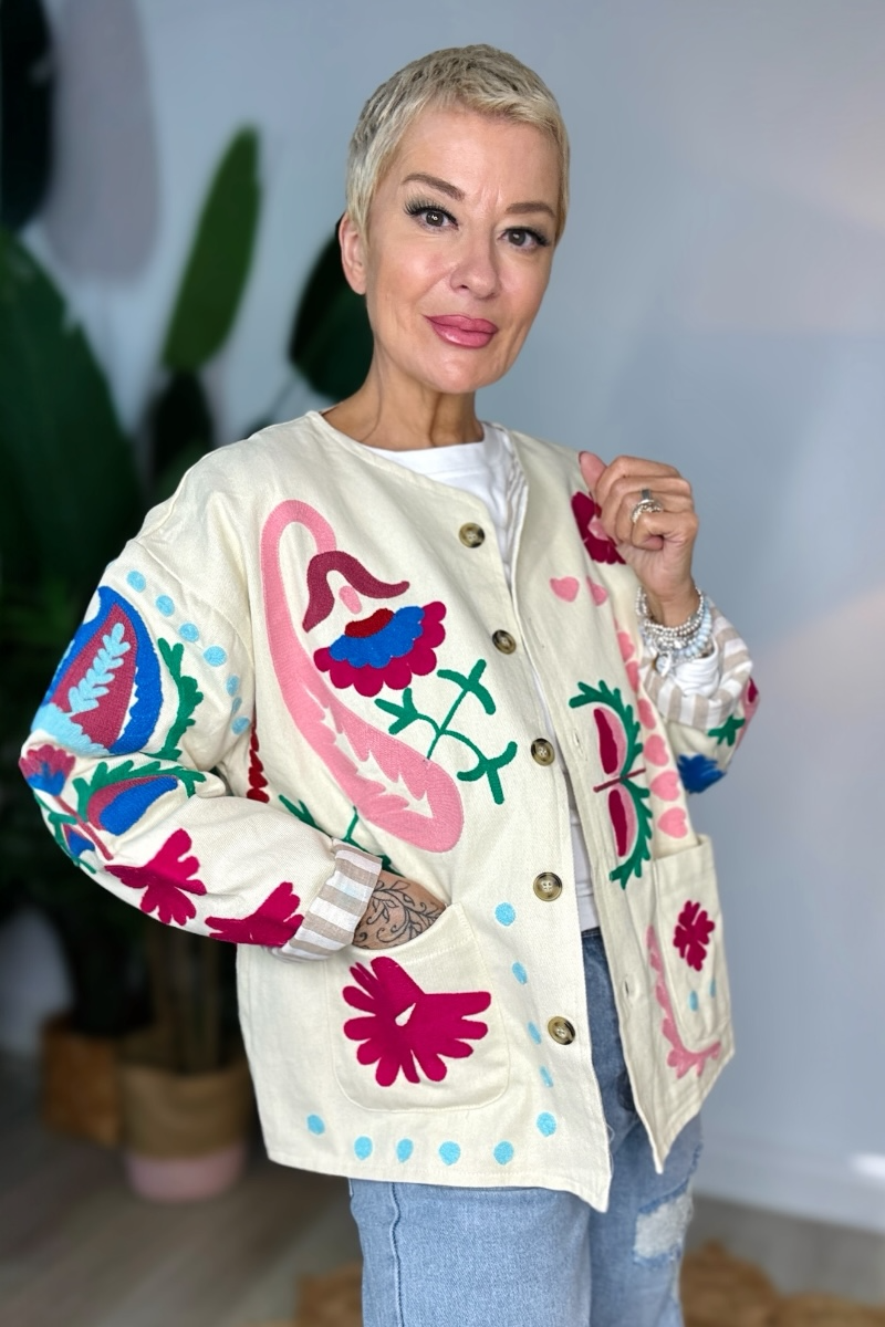 Wanderlust Embroidered Canvas Jacket