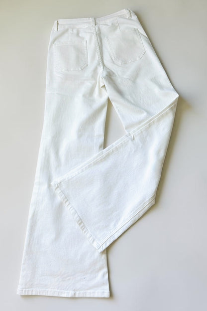 Demi Super Stretch White Wide Leg Jeans