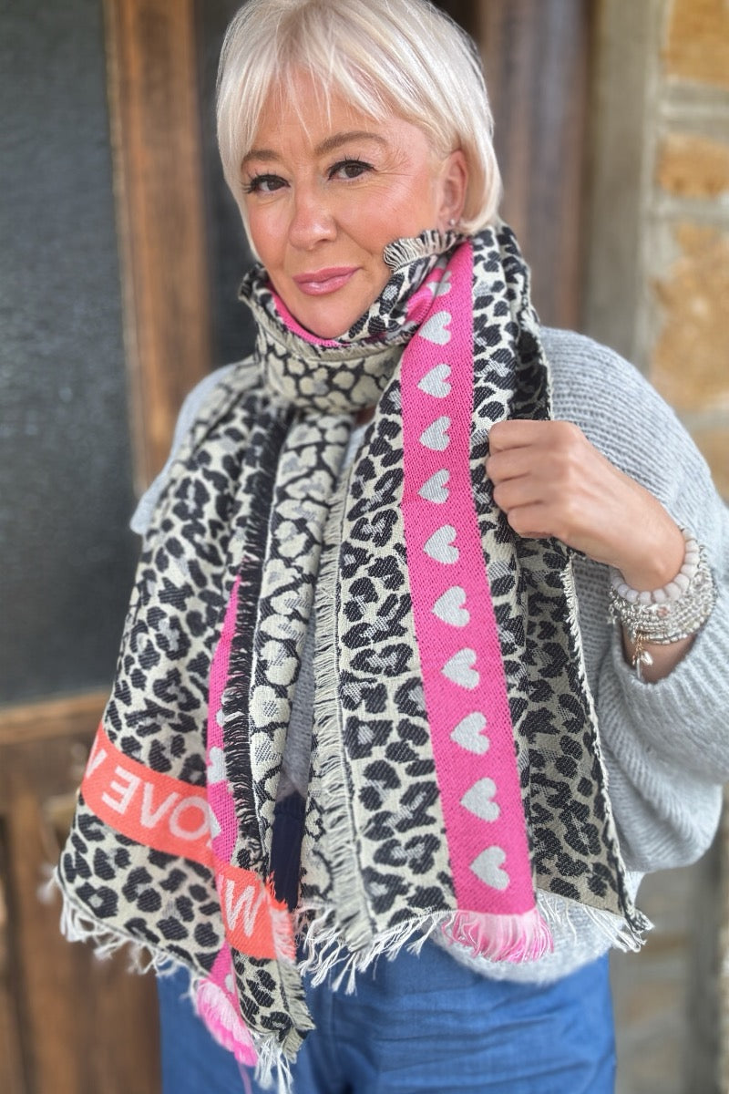 Ombre London Wild Love Leopard Print Scarf