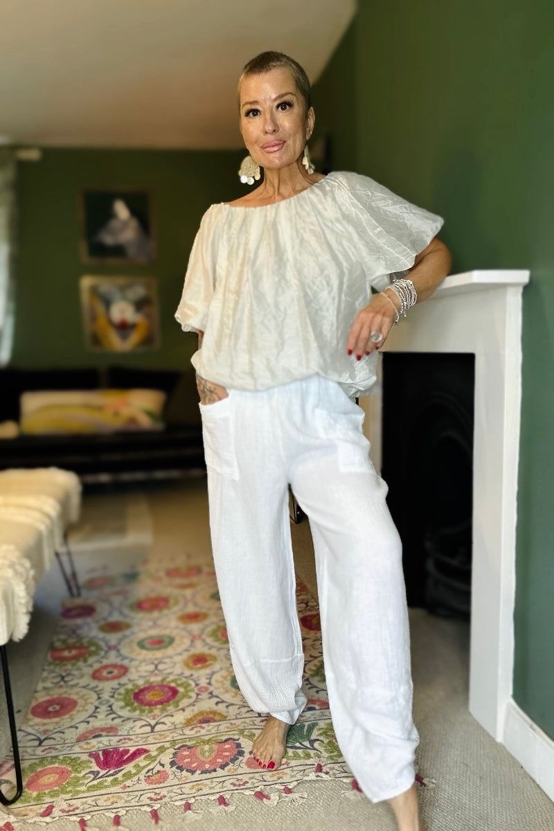Cotton Waffle Brooke Balloon Pants