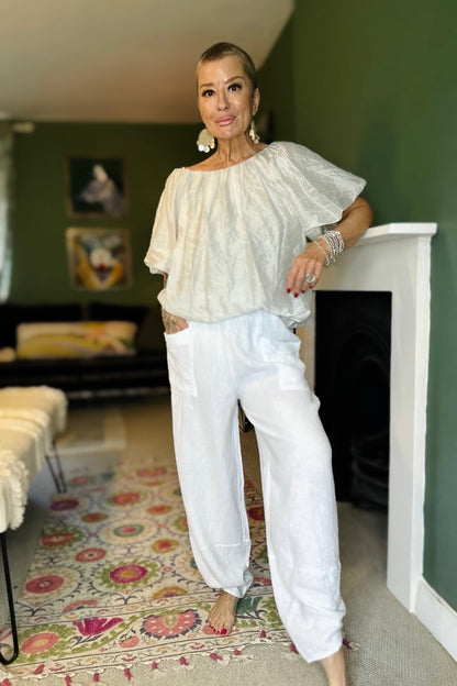 Cotton Waffle Brooke Balloon Pants