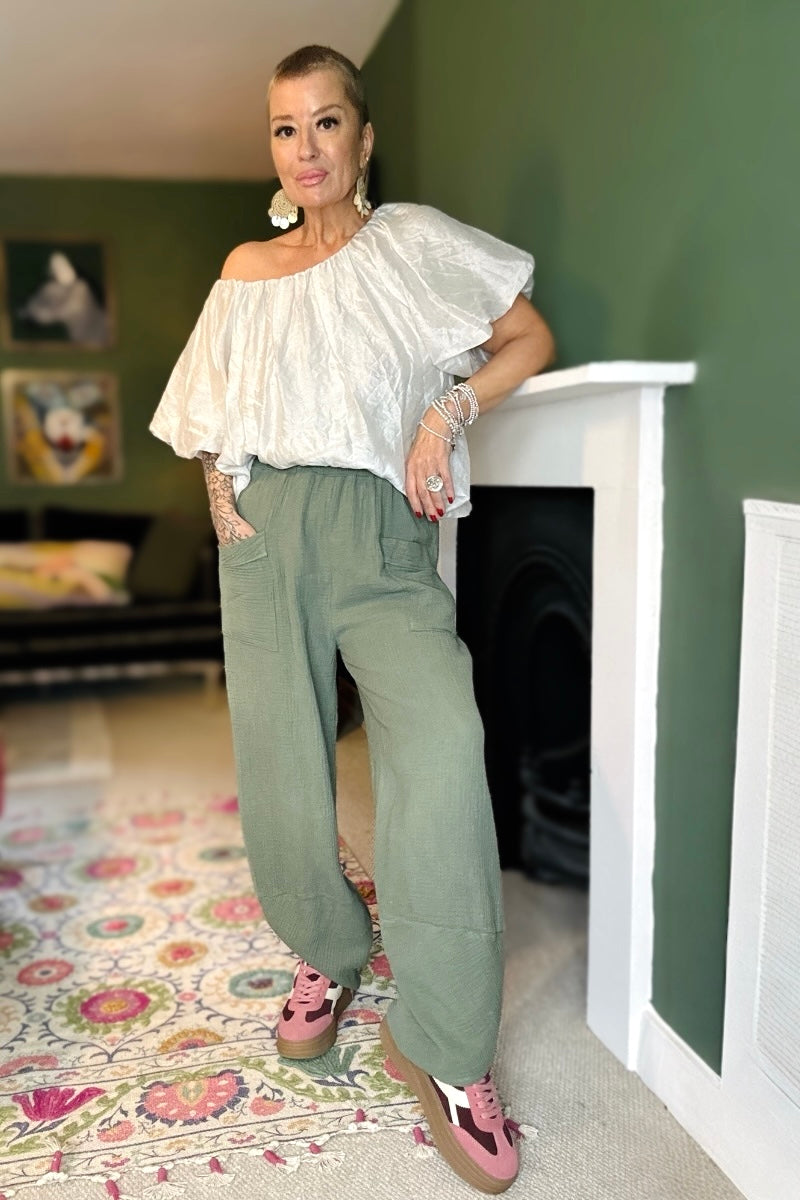 Cotton Waffle Brooke Balloon Pants