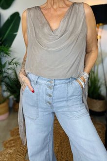 Marnie Flare Jeans - Silver Grey