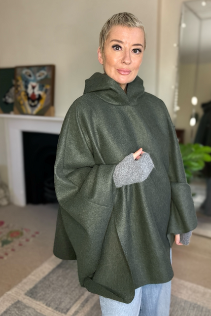 Claudia Hooded Cape Coat