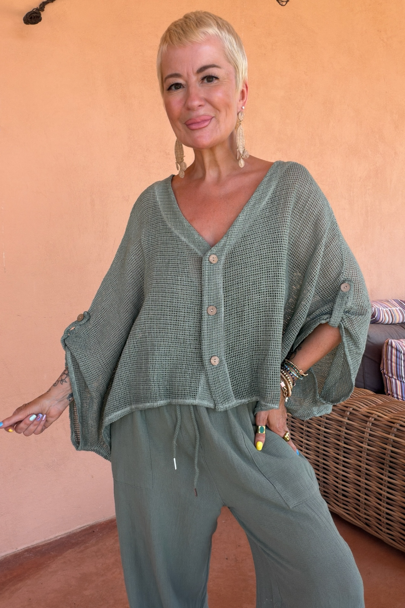 Balearic Breeze Button Up Top
