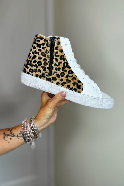 Zeena Leopard Hi Top Trainers