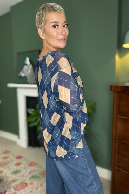 Argyle Mesh Top