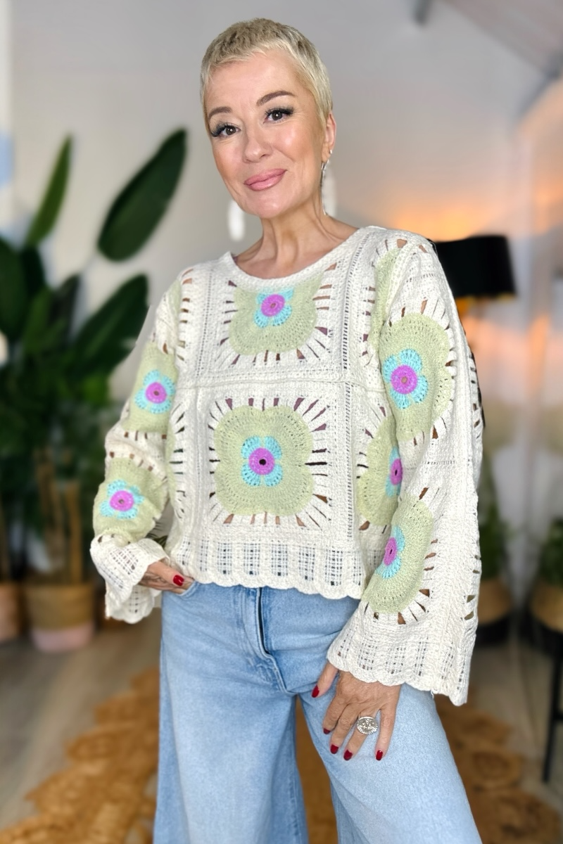 Flower Power Crochet Jumper