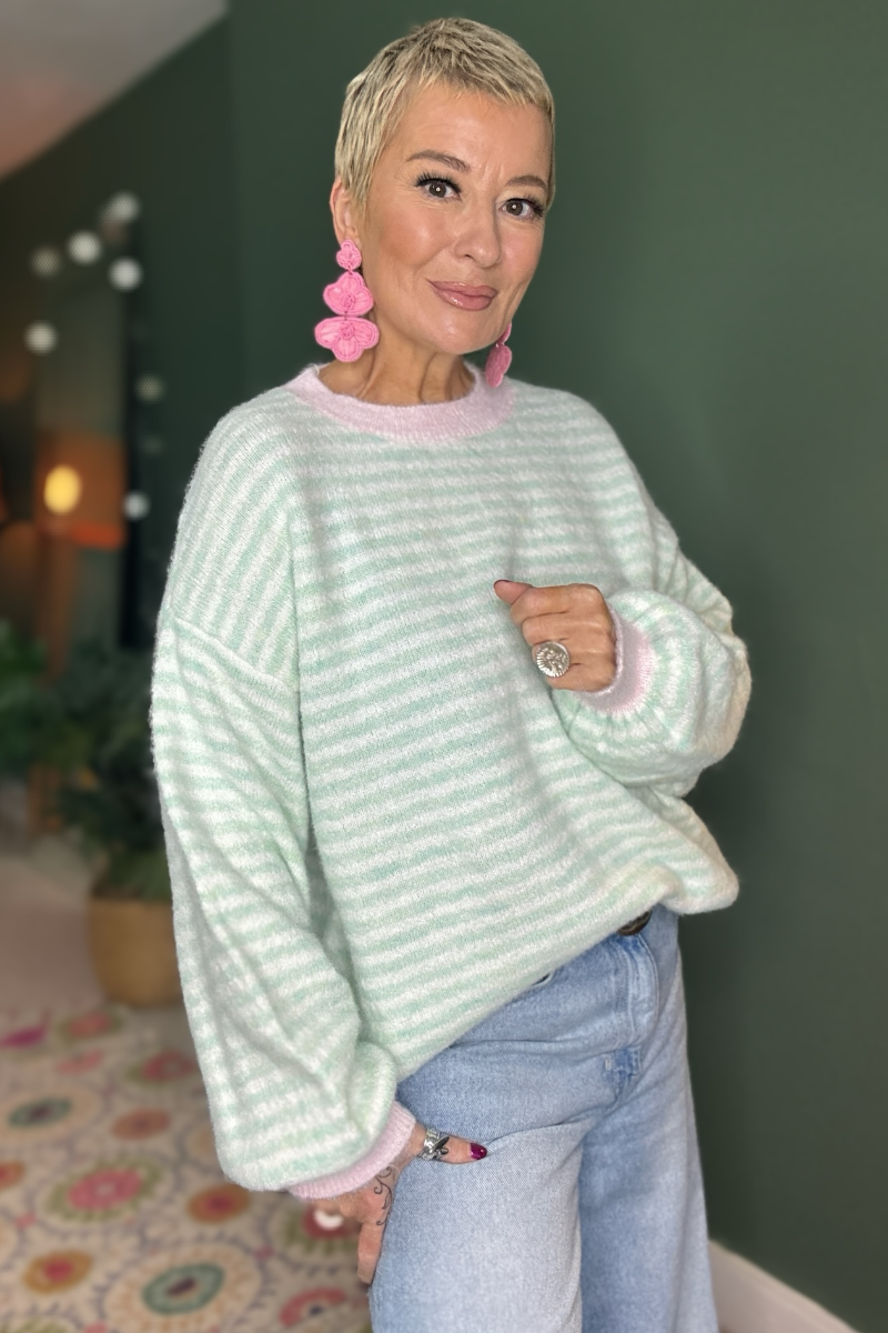 Cloudstripe Crew Neck Knit