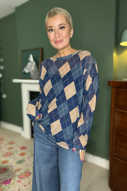 Argyle Mesh Top