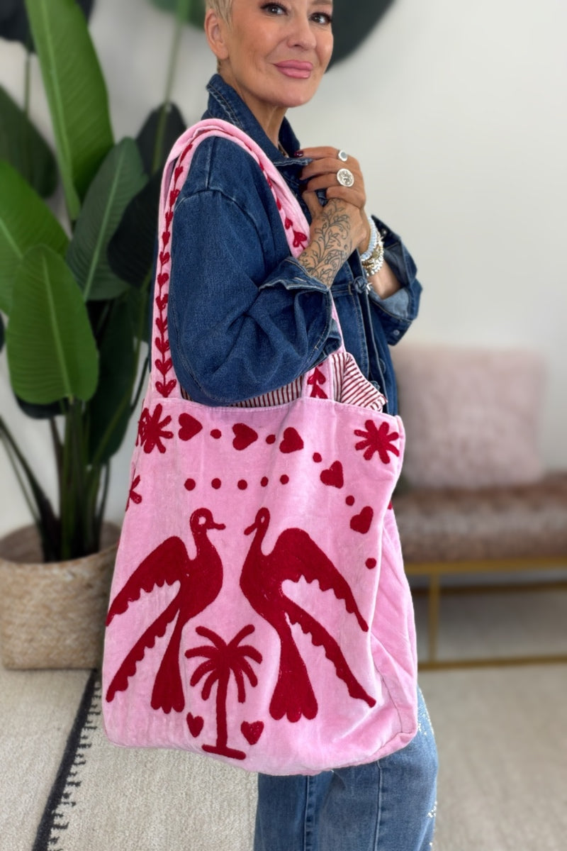 Leila Loves Free Spirit Oversized Velvet Tote Bag