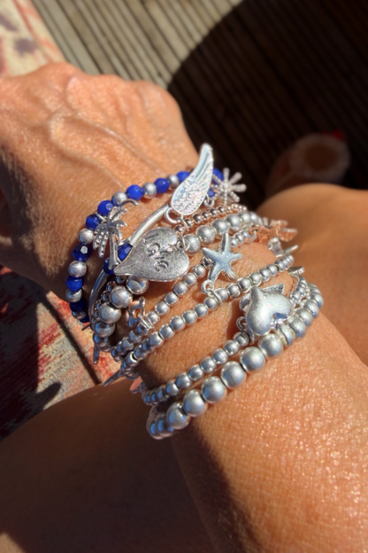 Blue Beaded Palm Bracelet