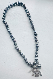 Storm Pearl Thunderbird Charm Necklace