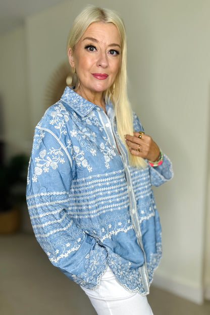 Floral Embroidered Shirt
