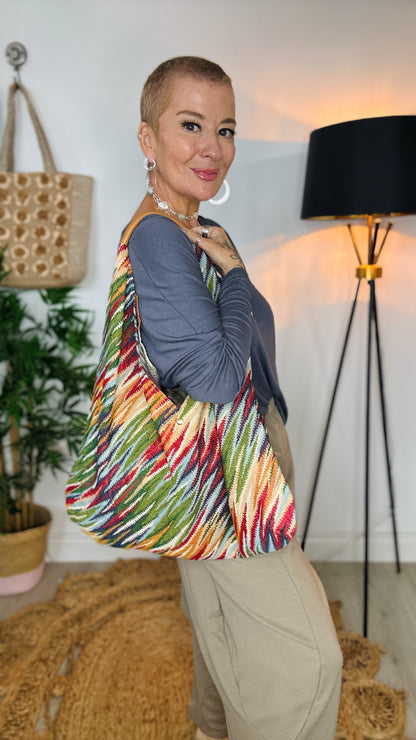 Roma Slouch Hobo Bag - Stripe