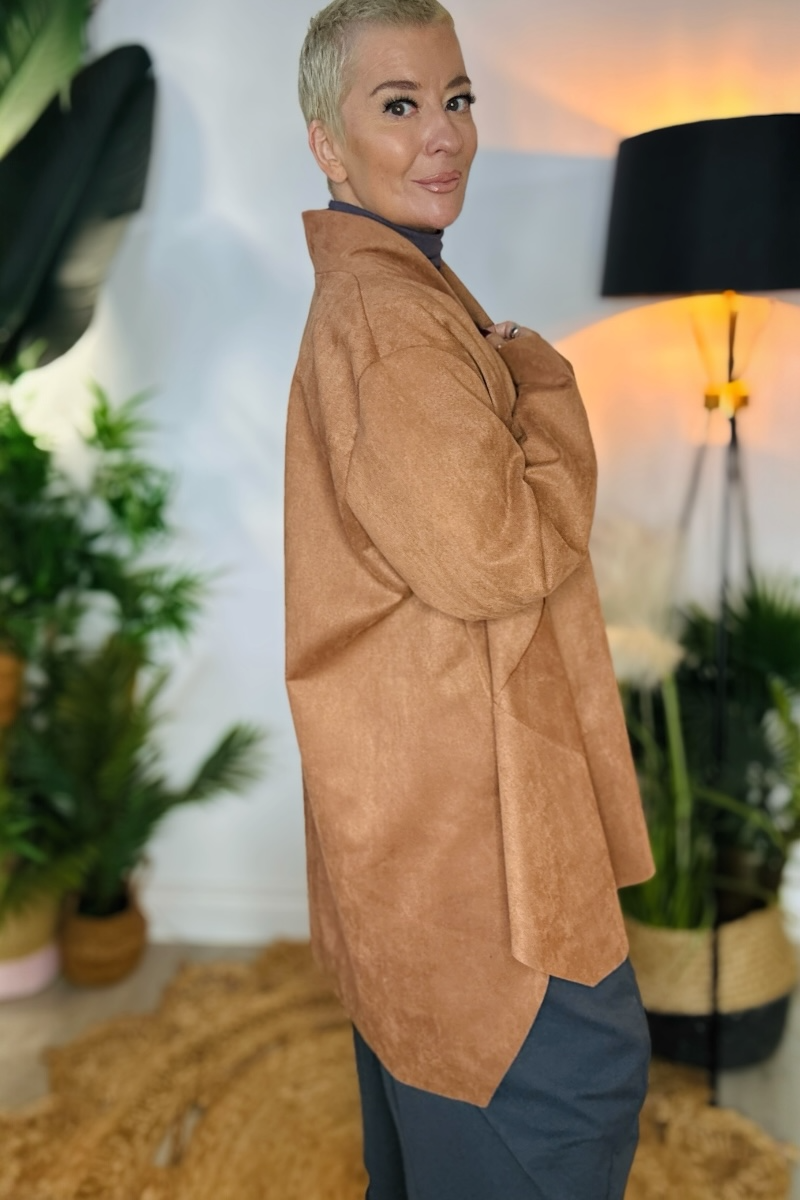 Beth Longline Faux Suede Jacket