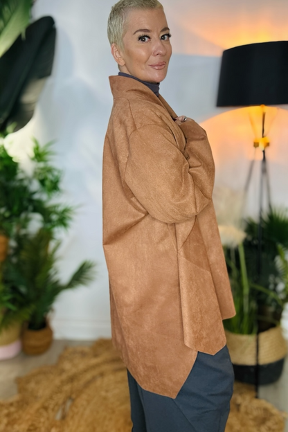 Beth Longline Faux Suede Jacket
