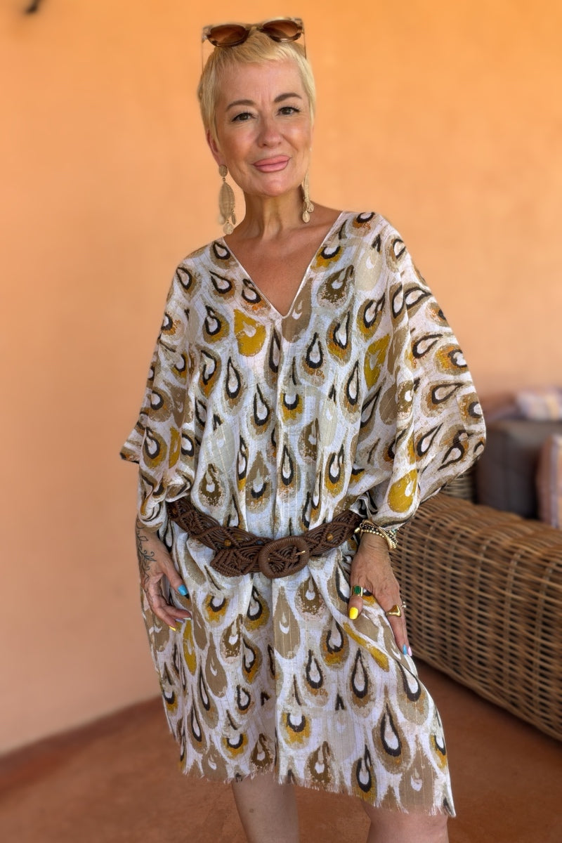 Teardrop Ikat Kaftan