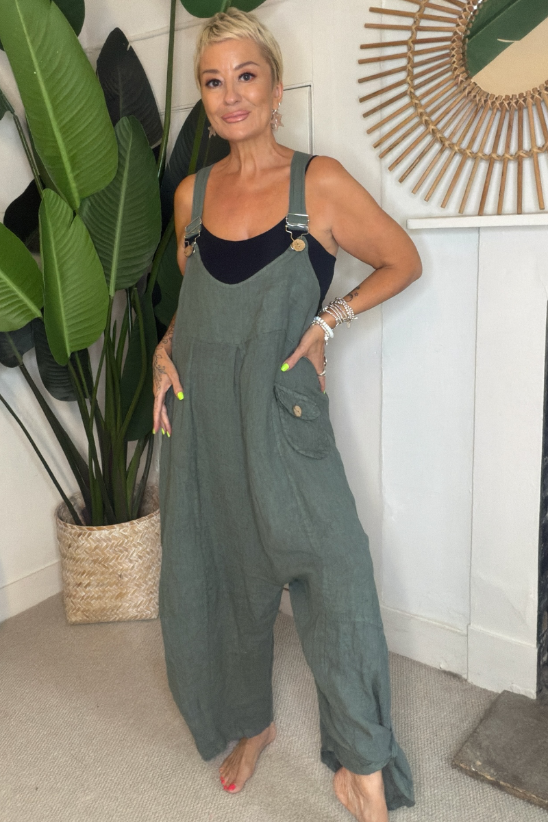 Jamie Linen Dungarees