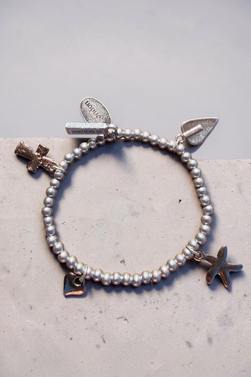 Cross Pendant Beaded Bracelet