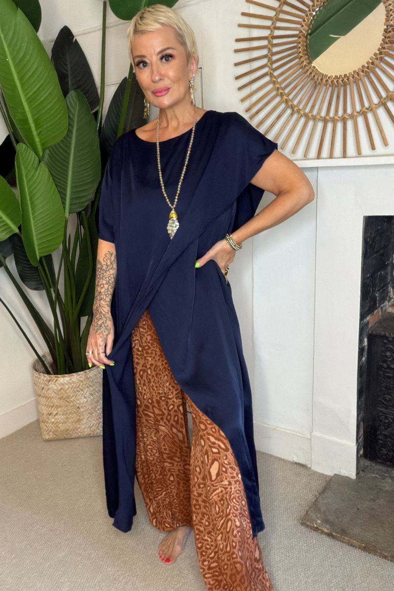 The Sienna Satin Drape Tunic