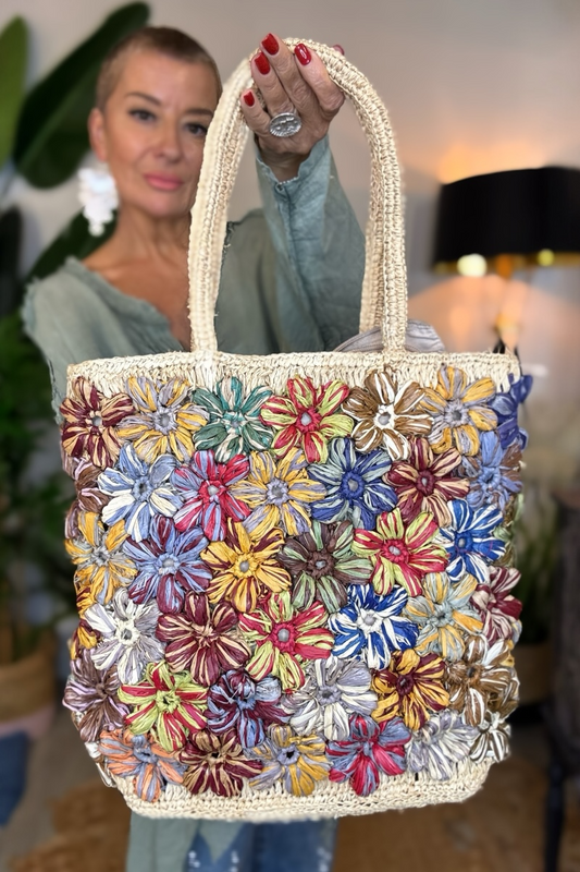 Limited Edition Hand Woven Flower Tote Bag