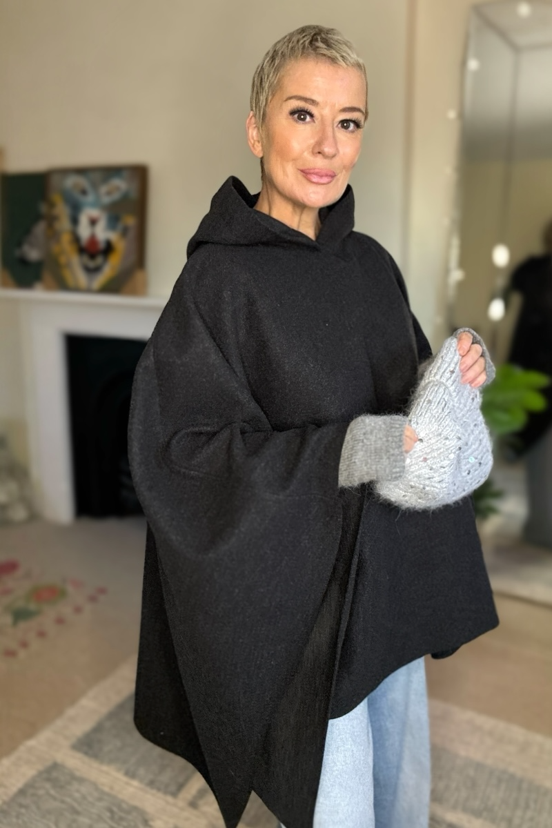 Claudia Hooded Cape Coat