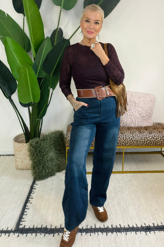 Barrel leg Denim Trousers