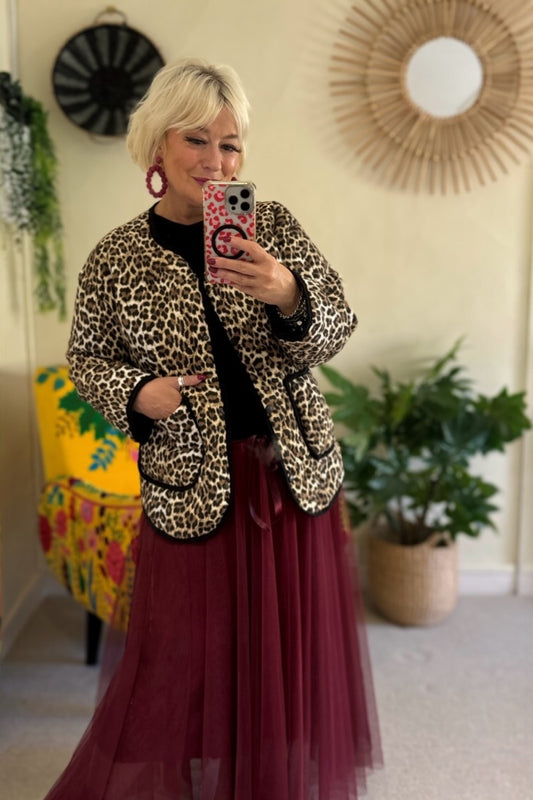 Ida Quilted Leopard Print Jacket